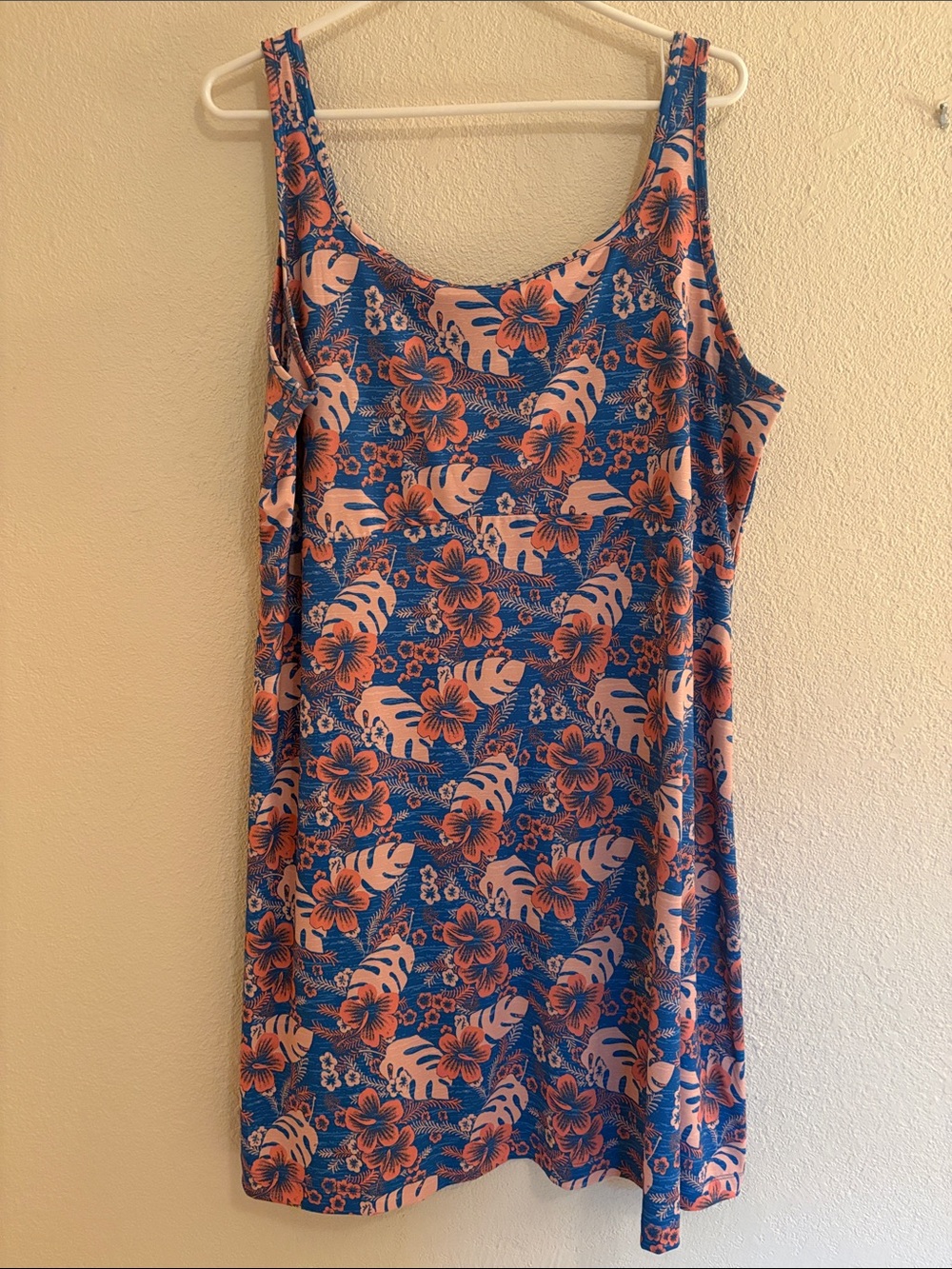 Columbia Sportswear Company dress blue and pink floral tropical size 1x